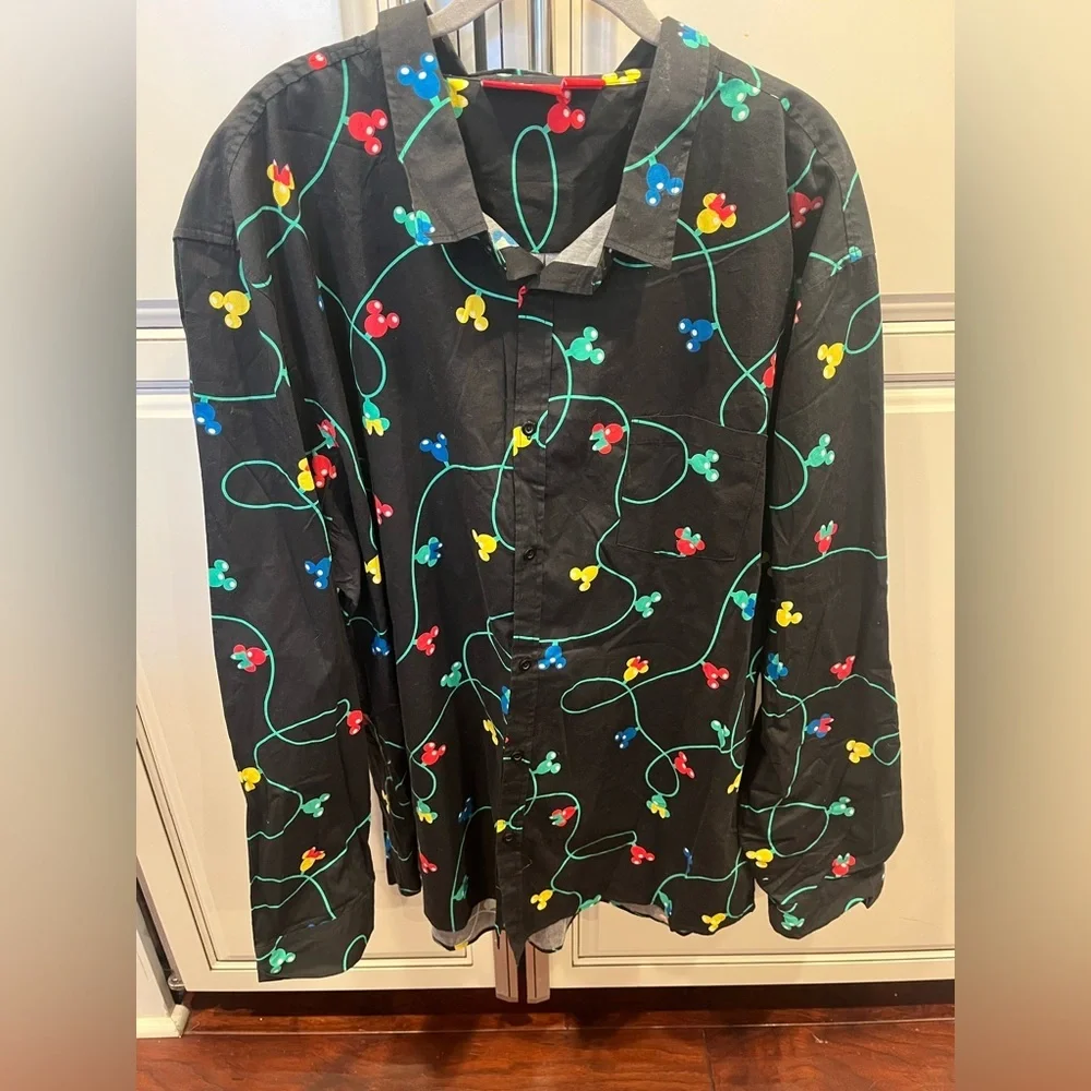 Loungefly Disney Black Shirt with Colorful Mickey Minnie Accents
